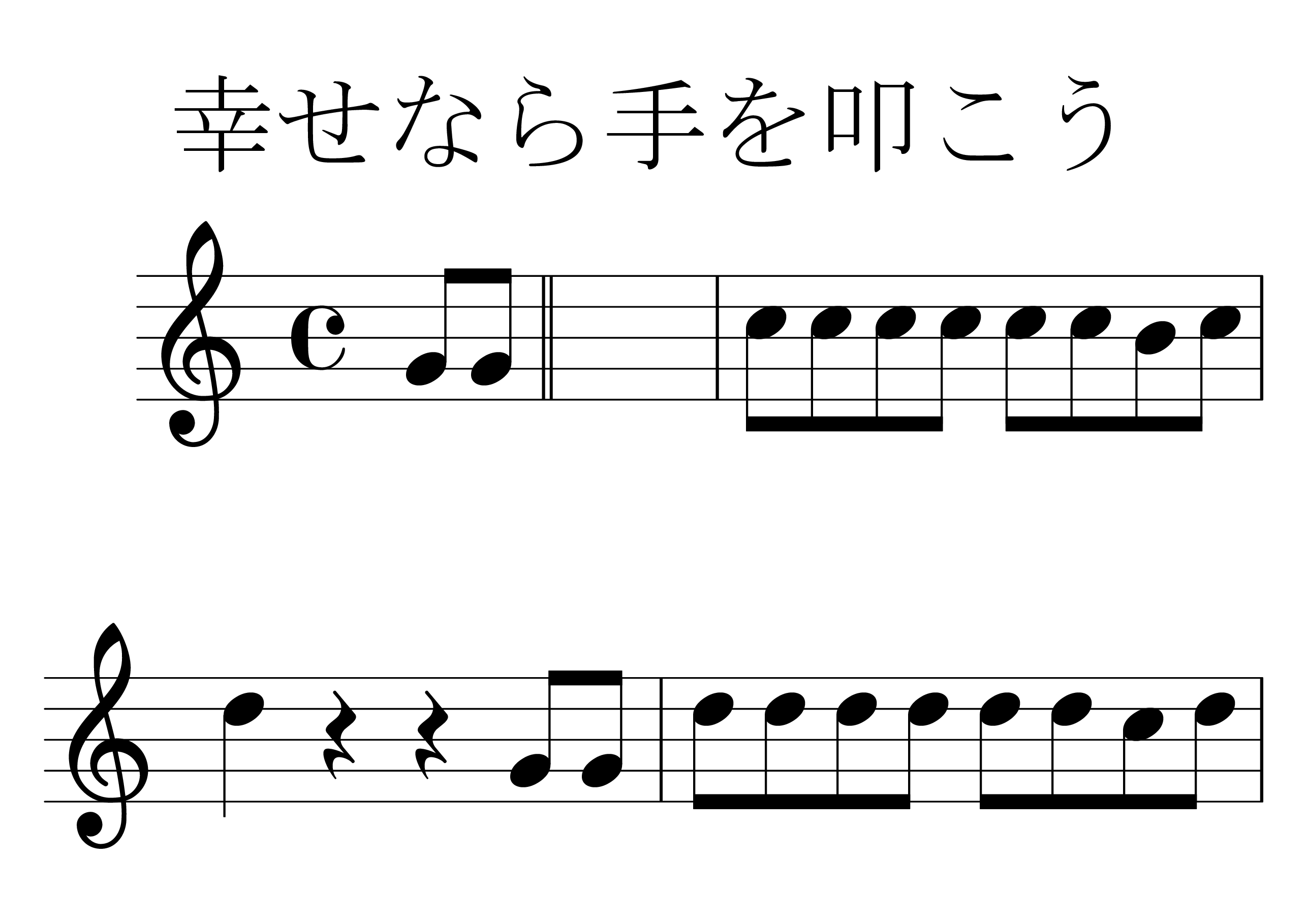 幸せなら手を叩こう の楽譜