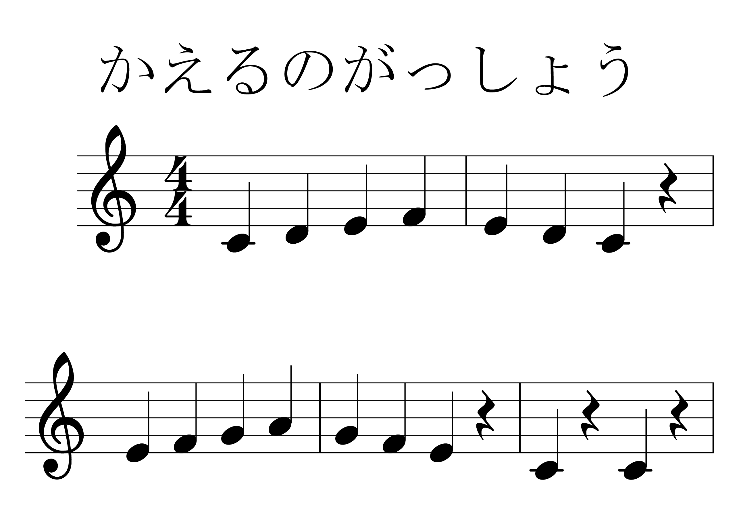 かえるのがっしょう 楽譜 1